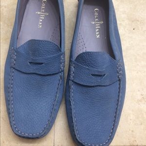 Cole Haan driving loafers in blue suede